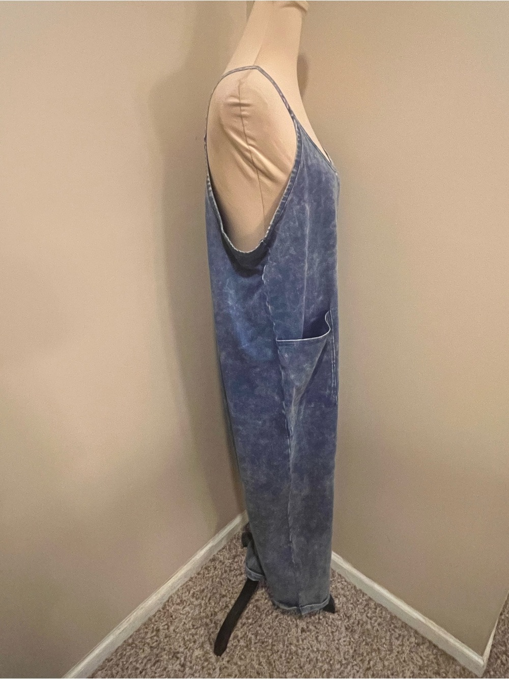 Zenana Outfitters Washed Denim-Blue Sleeveless Romper - Picture 3 of 9